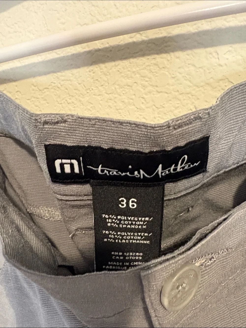 Travis Mathew Men's Light Gray Stretch Chinos